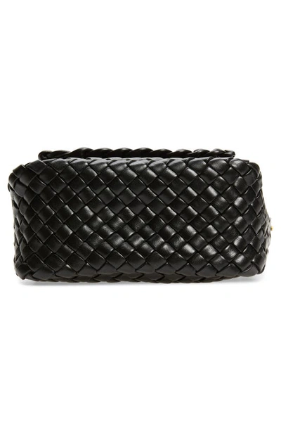 Shop Bottega Veneta Mini Cobble Padded Intrecciato Leather Shoulder Bag In 8425 Black-gold
