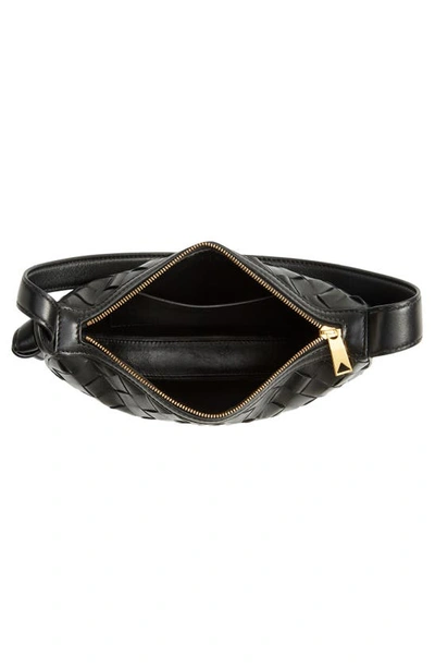 Shop Bottega Veneta Mini Knot Intrecciato Shoulder Bag In 8425 Black-gold