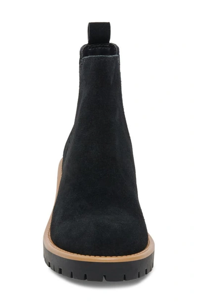 Shop Blondo Matilda Waterproof Lug Sole Chelsea Boot In Black Suede