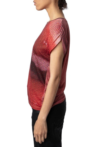 Shop Zadig & Voltaire Adele Bouche Graphic Muscle T-shirt In Red Multicolor
