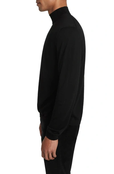 Shop Jack Victor Beaudry Mock Neck Wool Blend Sweater In Black