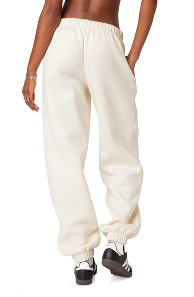 Edikted Clark Oversize Cotton Blend Sweatpants In Cream