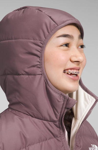 Shop The North Face Kids' Reversible Hooded 600-fill Power Down Jacket In Fawn Grey
