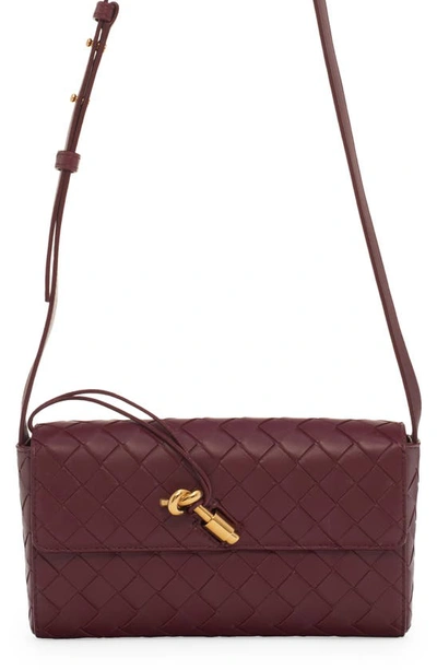 Borsa Bottega Veneta in pelle intrecciata viola, Burgundy Bottega Veneta  Leather Crossbody Bag