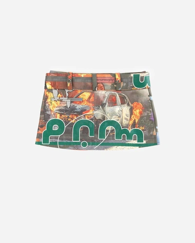 Shop Perks And Mini P.a.m. Racing Vinyl Mini Skirt In Multi