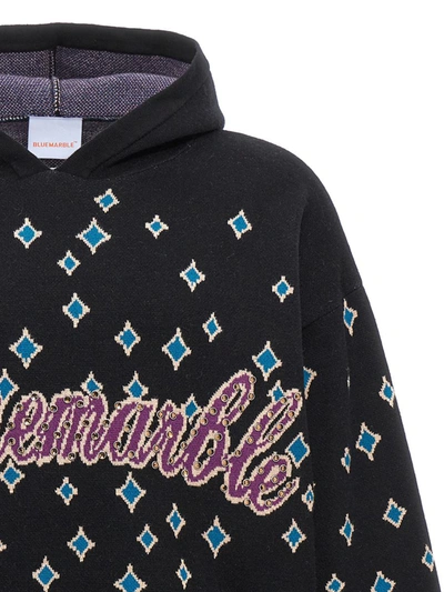 Shop Bluemarble Logo Hooded Sweater In Black