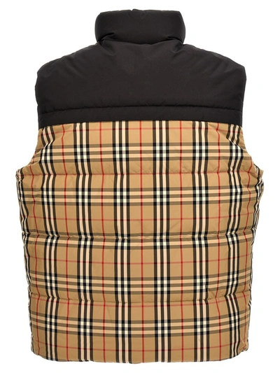 Shop Burberry 'oakwood' Reversible Vest In Beige