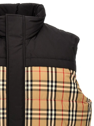 Shop Burberry 'oakwood' Reversible Vest In Beige