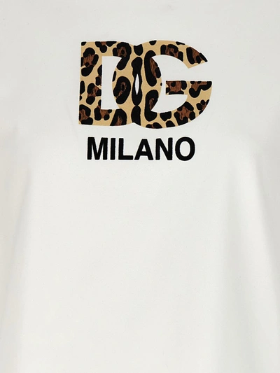 Shop Dolce & Gabbana Flocked Logo T-shirt In White