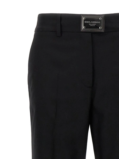 Shop Dolce & Gabbana Logo Plaque Pants In Black