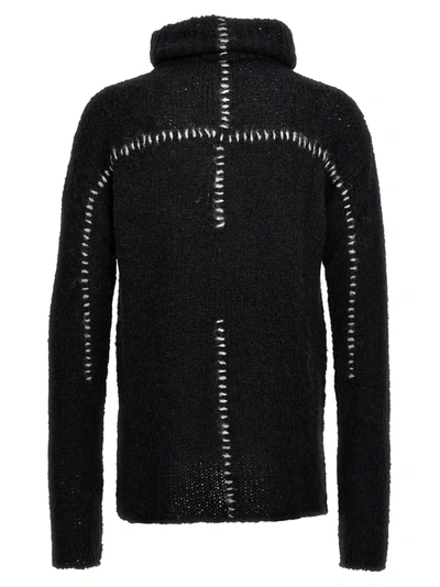 Shop Thom Krom Contrast Embroidery Sweater Sweater, Cardigans Black