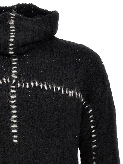 Shop Thom Krom Contrast Embroidery Sweater Sweater, Cardigans Black