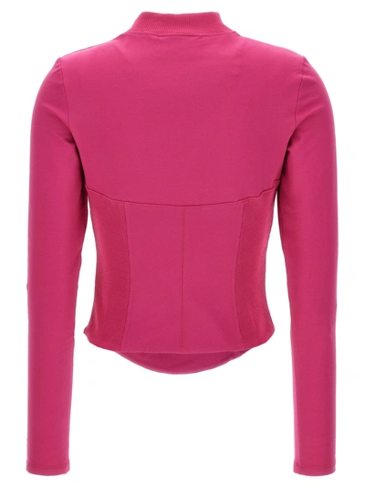 Shop Chiara Ferragni Brand Flared Sweatshirt Fuchsia