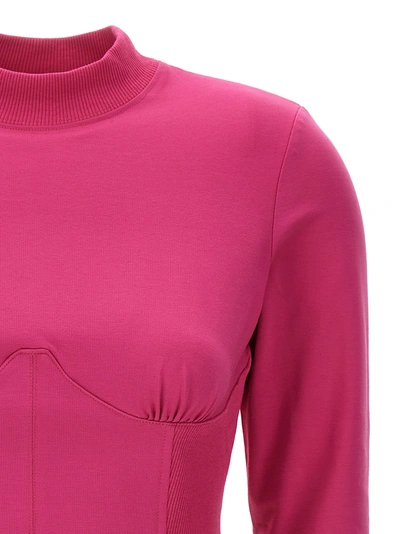 Shop Chiara Ferragni Brand Flared Sweatshirt Fuchsia