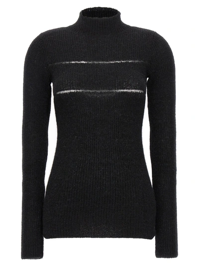 Shop Msgm Organza Insert Sweater Sweater, Cardigans Black