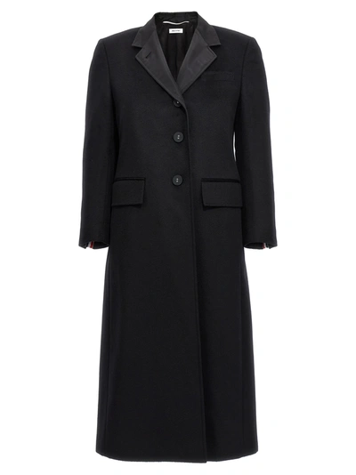 Shop Thom Browne Single-breasted Cashmere Coat Coats, Trench Coats Black