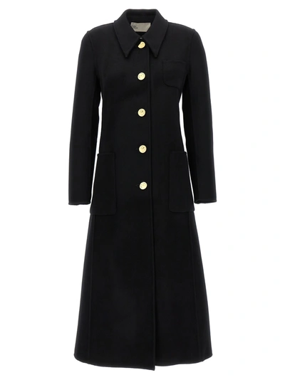 Shop Tory Burch Single-breasted Wool Coat Coats, Trench Coats Black