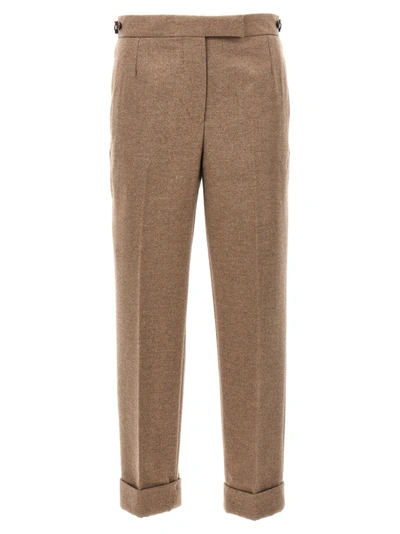 Shop Thom Browne Wool Pants Beige