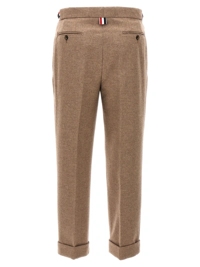 Shop Thom Browne Wool Pants Beige