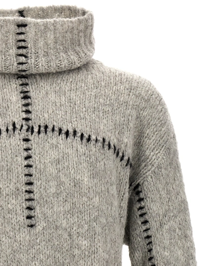 Shop Thom Krom Contrast Embroidery Sweater Sweater, Cardigans Gray