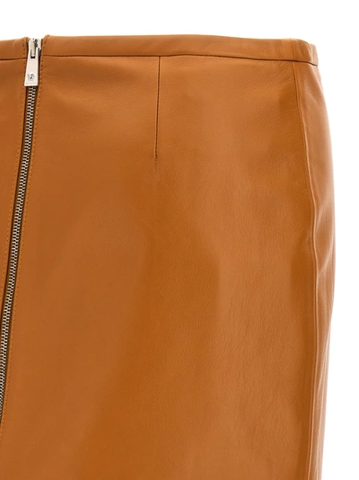 Shop Versace Mini Leather Skirt Skirts In Brown