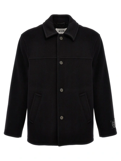 Shop Msgm Peacoat Coat Coats, Trench Coats In Black