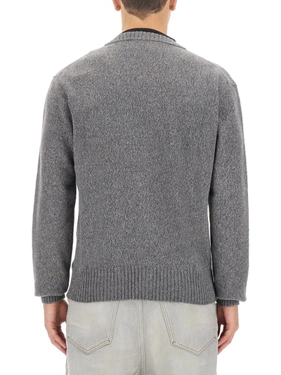 Shop Ami Alexandre Mattiussi Ami Paris Wool Cardigan In Grey