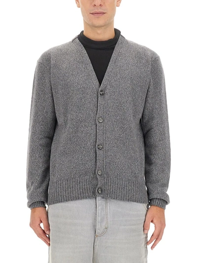 Shop Ami Alexandre Mattiussi Ami Paris Wool Cardigan In Grey