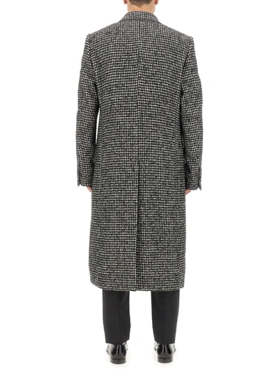 Dolce & Gabbana Double-breasted Wool Houndstooth Coat In Multicolor