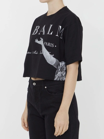 Shop Balmain Jolie Madame T-shirt In Black