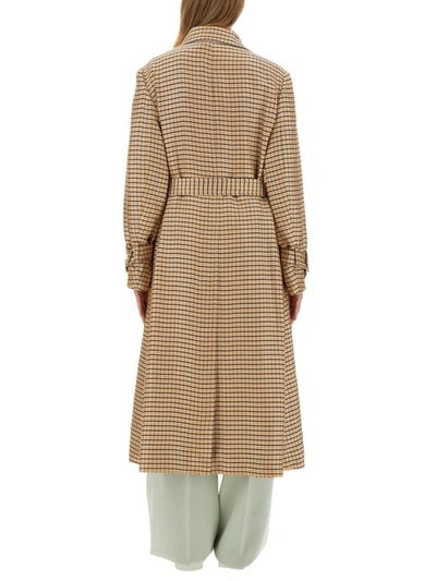 Lanvin Flowy Checkered Trench Coat In Multicolor