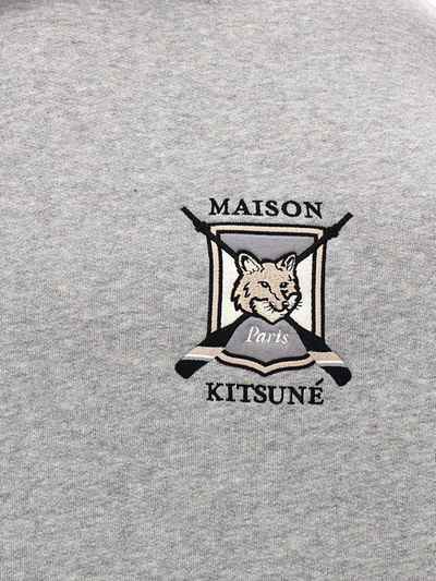 Shop Maison Kitsuné 'college Fox' Hoodie In Gray
