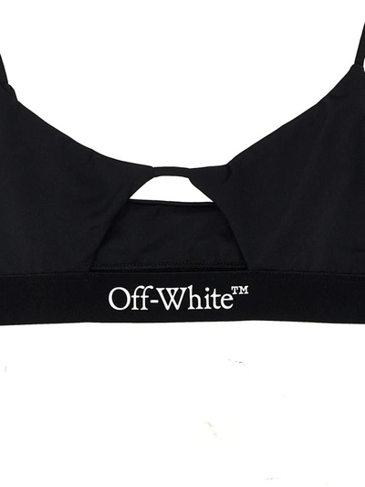 Shop Off-white 'logo Band' Bikini In White/black
