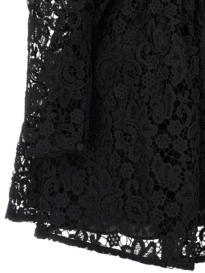 Shop Self-portrait 'black Lace Tie-neck Mini' Dress