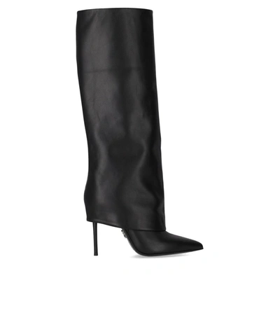 Sergio Levantesi Janet Pointed-toe Sock Boots In Black