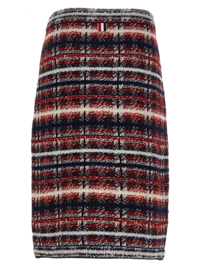 Shop Thom Browne Tartan Skirt In Multicolor