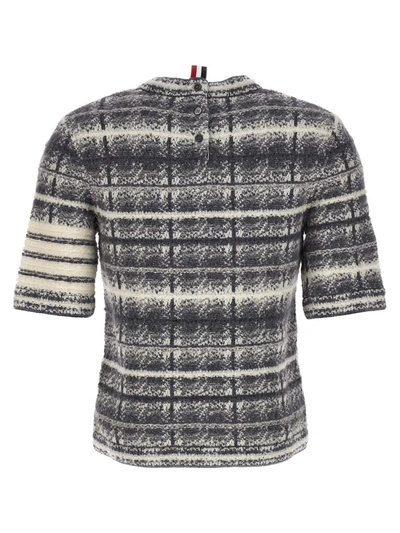 Shop Thom Browne Tartan Sweater In Gray