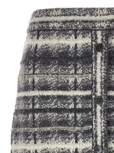 Shop Thom Browne Tartan Skirt In Gray