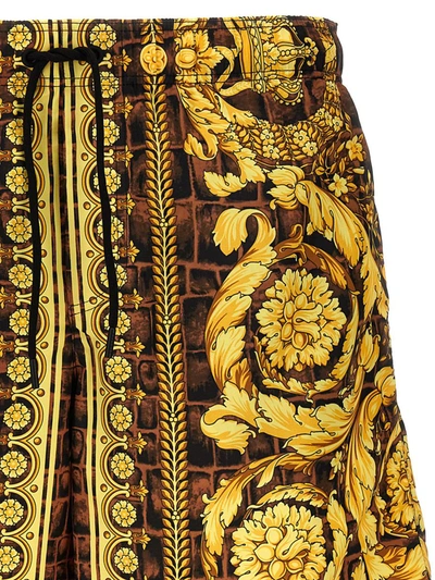 Shop Versace 'baroccodile' Swimsuit In Multicolor