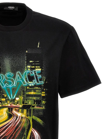 Shop Versace 'blinding Lights' T-shirt In Black