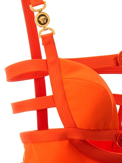 Shop Versace La Vacanza Capsule 'medusa '95' Jumpsuit In Orange