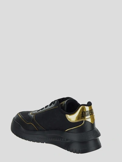 Shop Versace Sneakers In Blackgold
