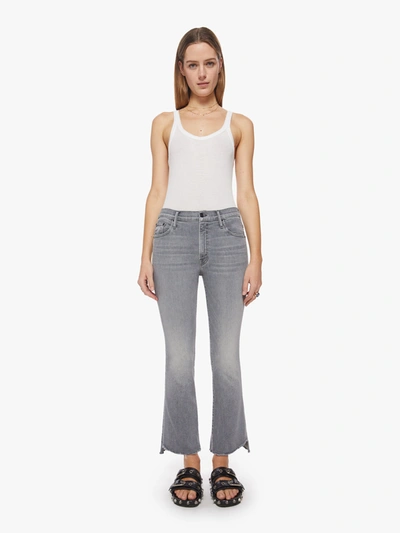 Shop Mother The Insider Crop Step Fray Barely There Jeans In Grey