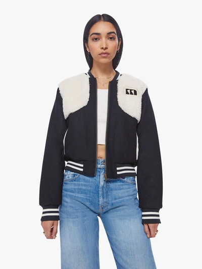 Shop Mother The Vested Varsity Bomber Jacket Counting Sheep (also In S, M,l, Xl) In Navy