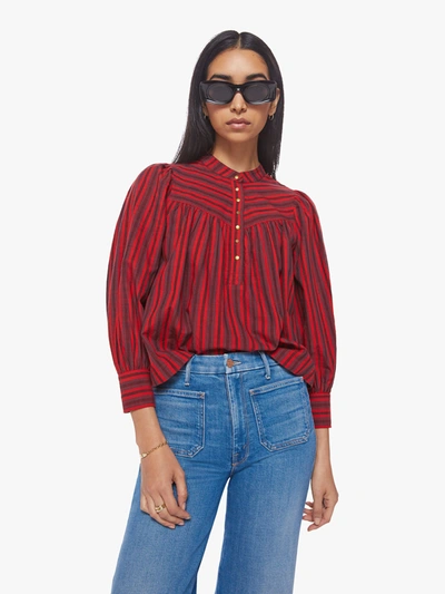 Shop Mother The Toss Up Sun Down Stripe Shirt (also In S, L,xl) In Red