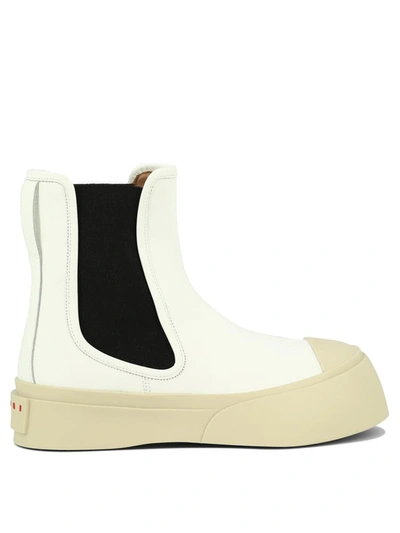 Shop Marni "pablo" Chelsea Boots In White