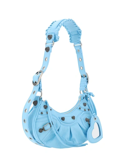 Shop Balenciaga Shoulder Bags In Sea Blue