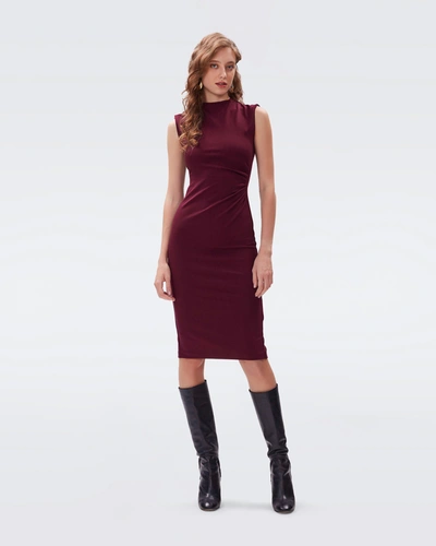Shop Diane Von Furstenberg Darrius Dress By  In Size 16 In Wine Pink