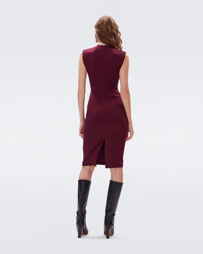 Shop Diane Von Furstenberg Darrius Dress By  In Size 16 In Wine Pink