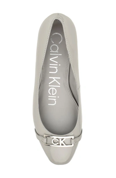 Shop Calvin Klein Cherish Logo Plaque Pump In Grey